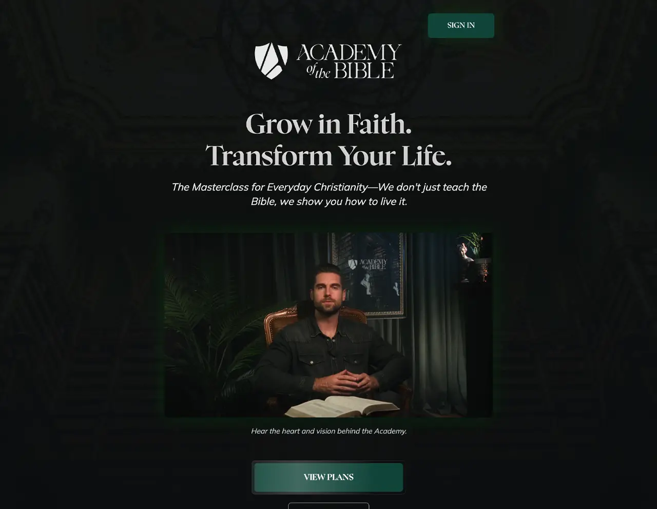 Academy of the Bible website screenshot